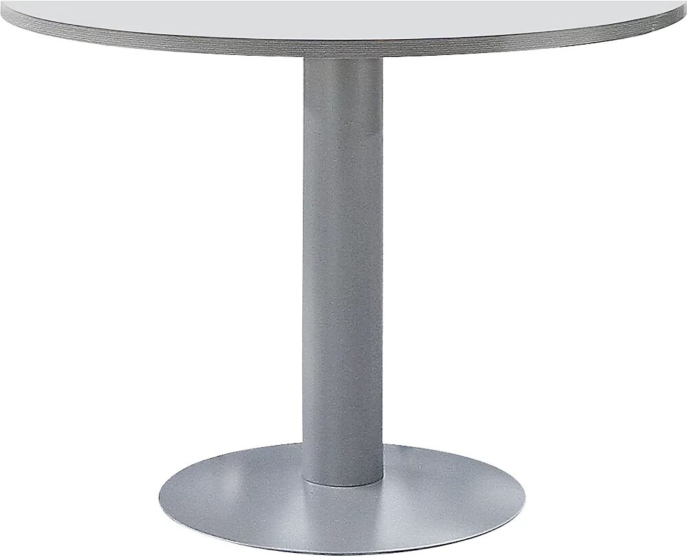 kaiserkraft Mesa de columna, Ø 1000 mm, altura 720 mm, gris luminoso / color aluminio