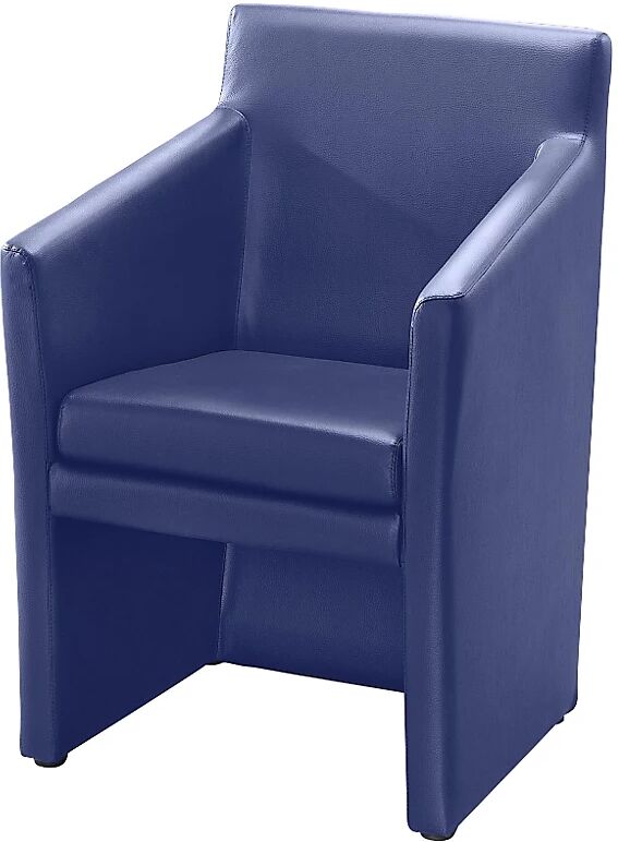 kaiserkraft Sillón de club, angular, H x A x P 850 x 575 x 530 mm, tapizado de poliuretano, azul oscuro