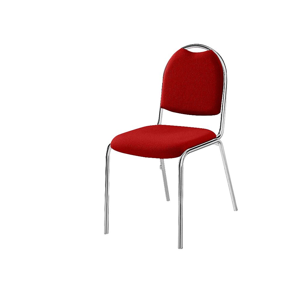 eurokraft pro Silla de reuniones, armazón cromado, tapizado rojo