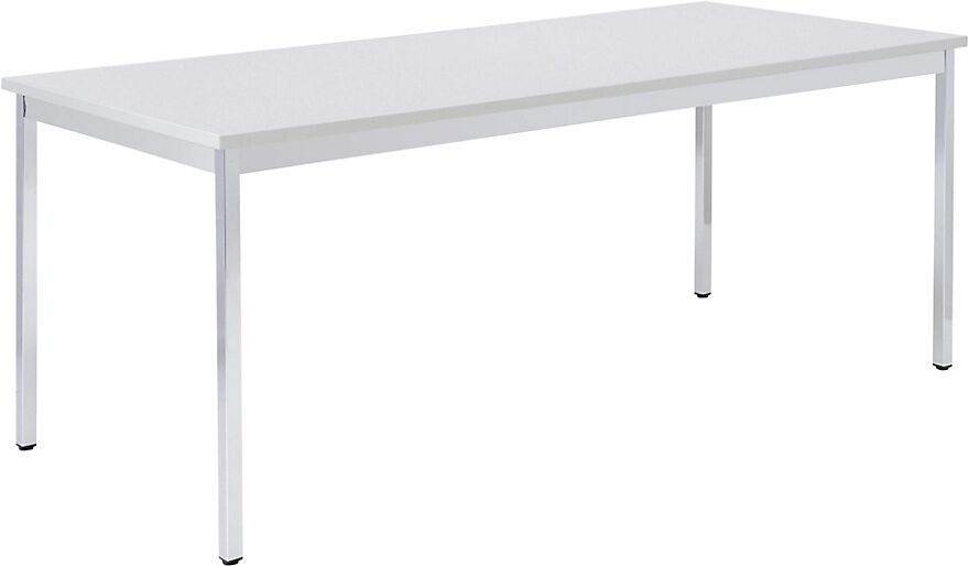 eurokraft basic Mesa multiuso, rectangular, A x H 1200 x 740 mm, profundidad 800 mm, tablero gris luminoso, armazón cromado