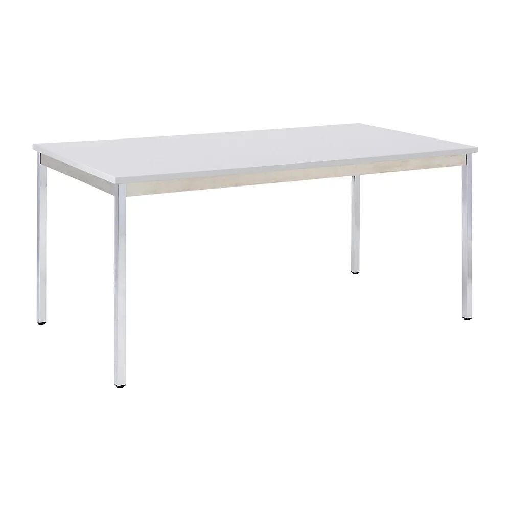 eurokraft basic Mesa multiuso, rectangular, A x H 1200 x 740 mm, profundidad 600 mm, tablero gris luminoso, armazón cromado