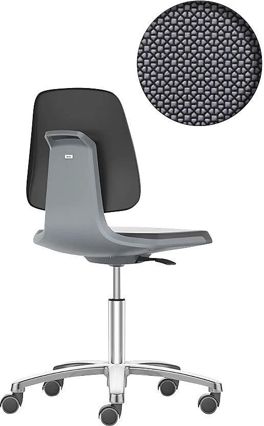 bimos Silla giratoria de trabajo LABSIT, cinco pies con ruedas, asiento de Supertec antracita