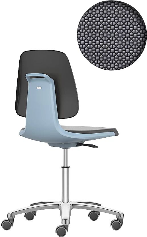 bimos Silla giratoria de trabajo LABSIT, cinco pies con ruedas, asiento de Supertec azul