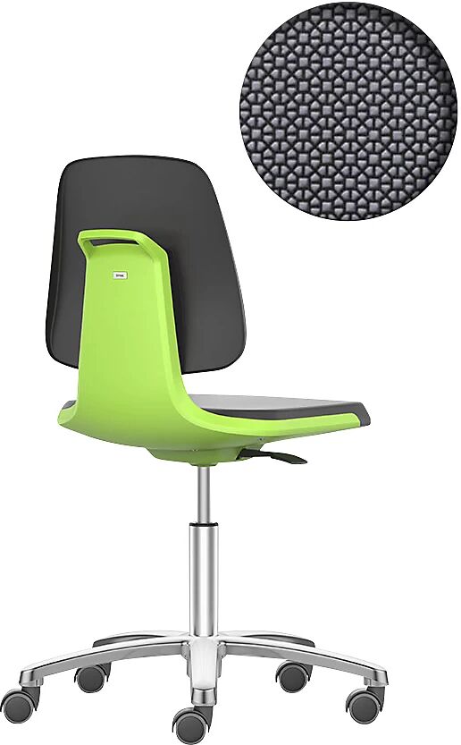 bimos Silla giratoria de trabajo LABSIT, cinco pies con ruedas, asiento de Supertec verde