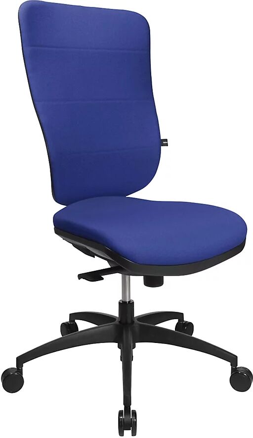 Topstar Silla giratoria adecuada para la columna, mecanismo de sincronización, asiento adecuado para la columna, con respaldo acolchado, azul