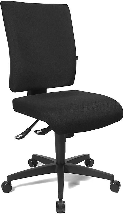 Topstar Silla giratoria de oficina COMFORT, respaldo de altura regulable, tapizado negro