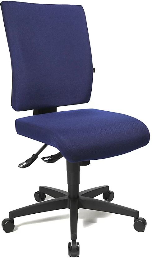 Topstar Silla giratoria de oficina COMFORT, respaldo de altura regulable, tapizado azul real