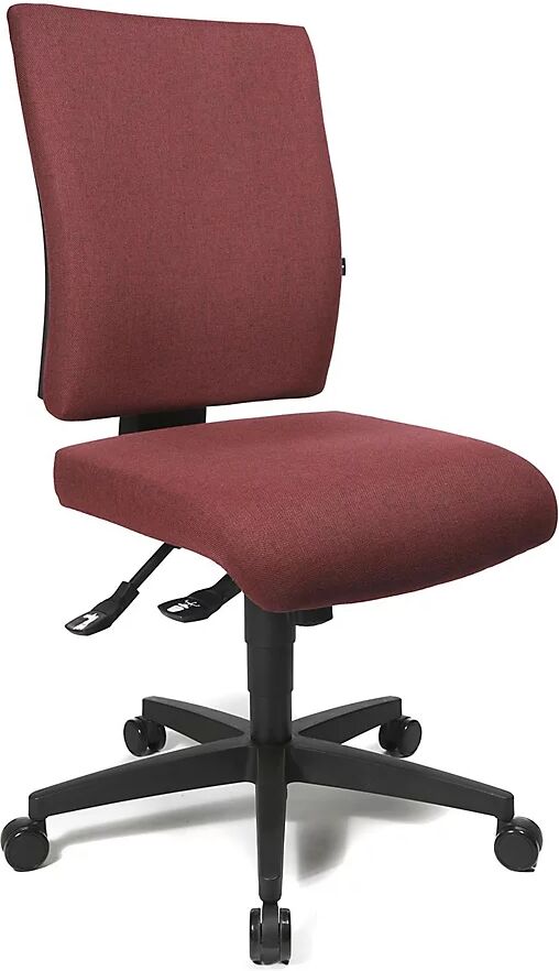 Topstar Silla giratoria de oficina COMFORT, respaldo de altura regulable, tapizado burdeos