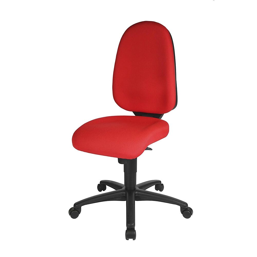 Topstar Silla giratoria ergonómica, mecanismo de sincronización, asiento adecuado para la columna, altura del respaldo 550 mm, tapizado rojo