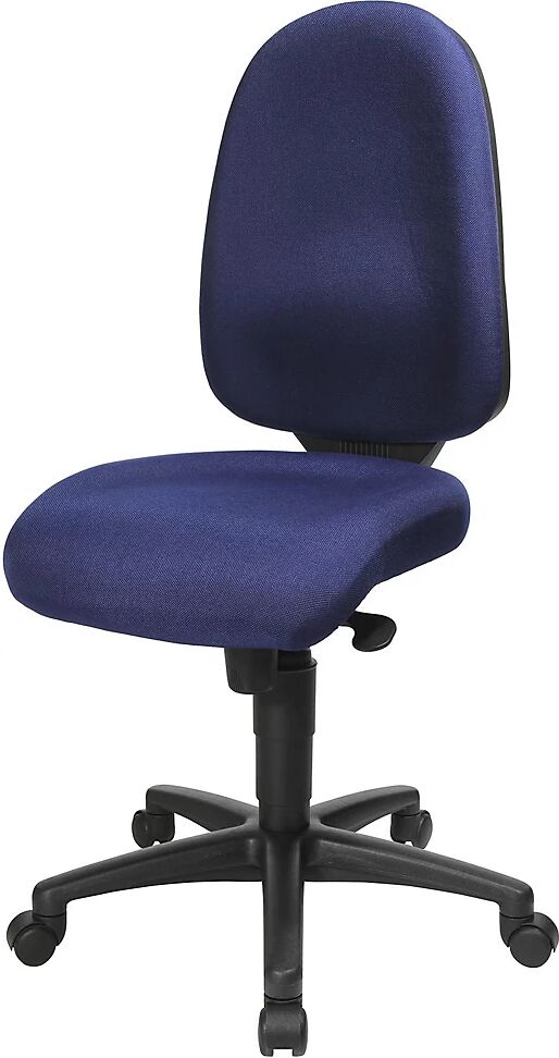 Topstar Silla giratoria ergonómica, mecanismo de sincronización, asiento adecuado para la columna, altura del respaldo 550 mm, tapizado azul real