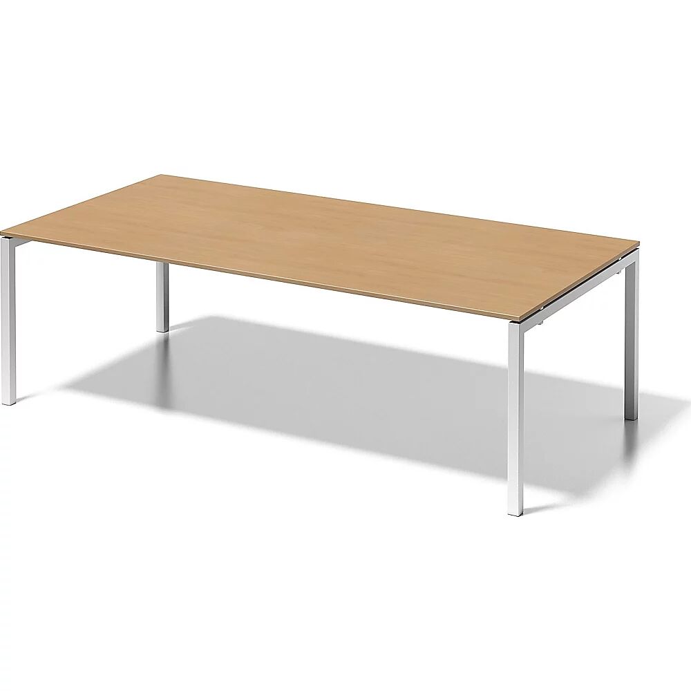 BISLEY Escritorio CITO, armazón en U, H x A x P 740 x 2400 x 1200 mm, armazón blanco, tablero de haya