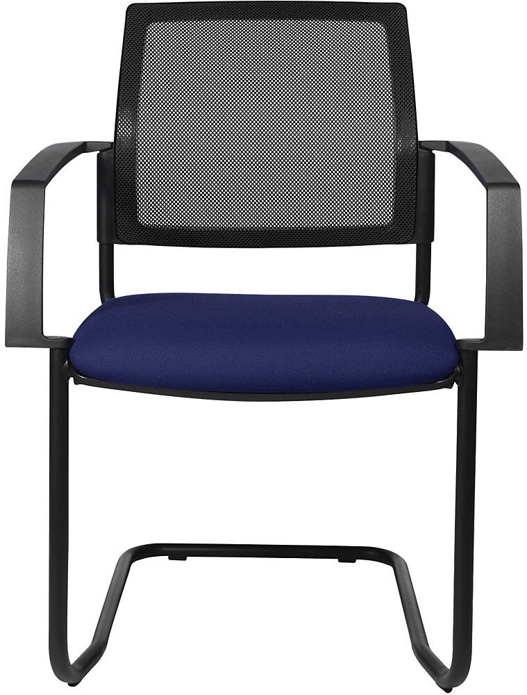 Topstar Silla apilable de malla, silla oscilante, UE 2 unid., asiento azul, armazón negro