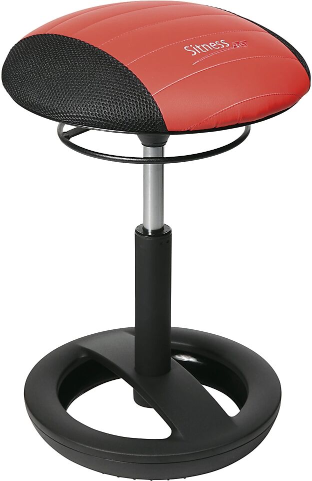 Topstar Taburete SITNESS RS BOB, Ø del asiento 385 mm, negro / rojo