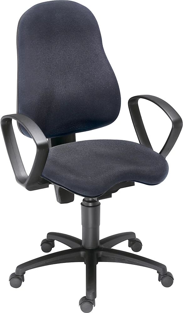 Topstar Silla giratoria ergonómica BALANCE 400, con Body Balance Tec®, incl. brazos, tapizado negro