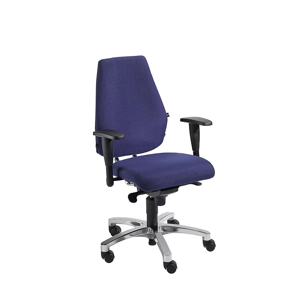 Topstar Silla giratoria ergonómica, mecanismo sincrónico por puntos, asiento plano con borde redondeado para las rodillas y asiento articulado Body Balance Tec®, en azul