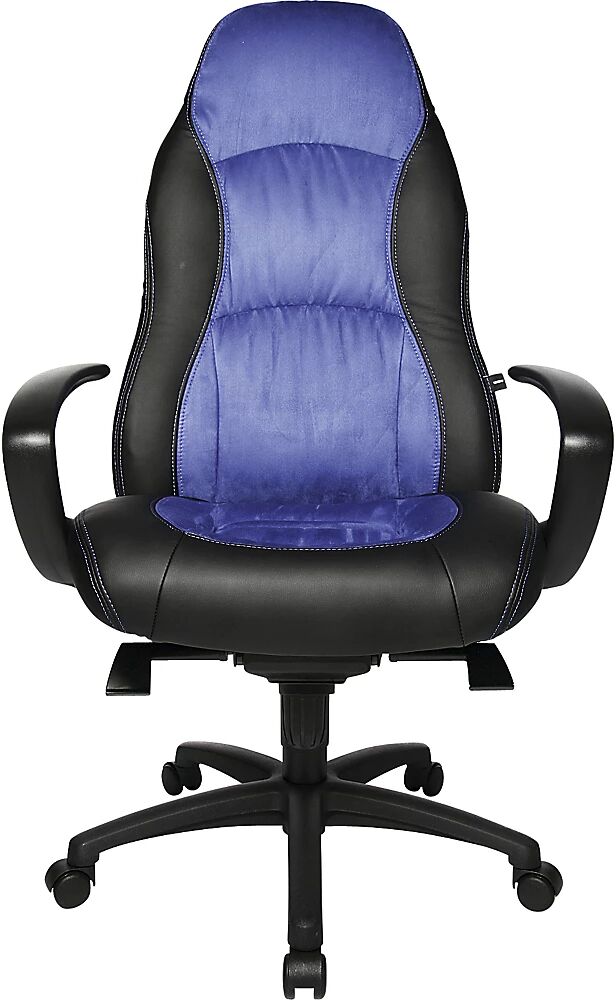 Topstar Sillón giratorio, piel sintética / microfibra, negra / azul