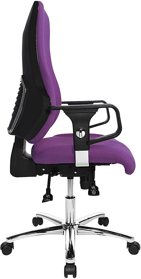 Topstar Silla giratoria ergonómica con brazos, altura del respaldo 600 mm, tapizado lila