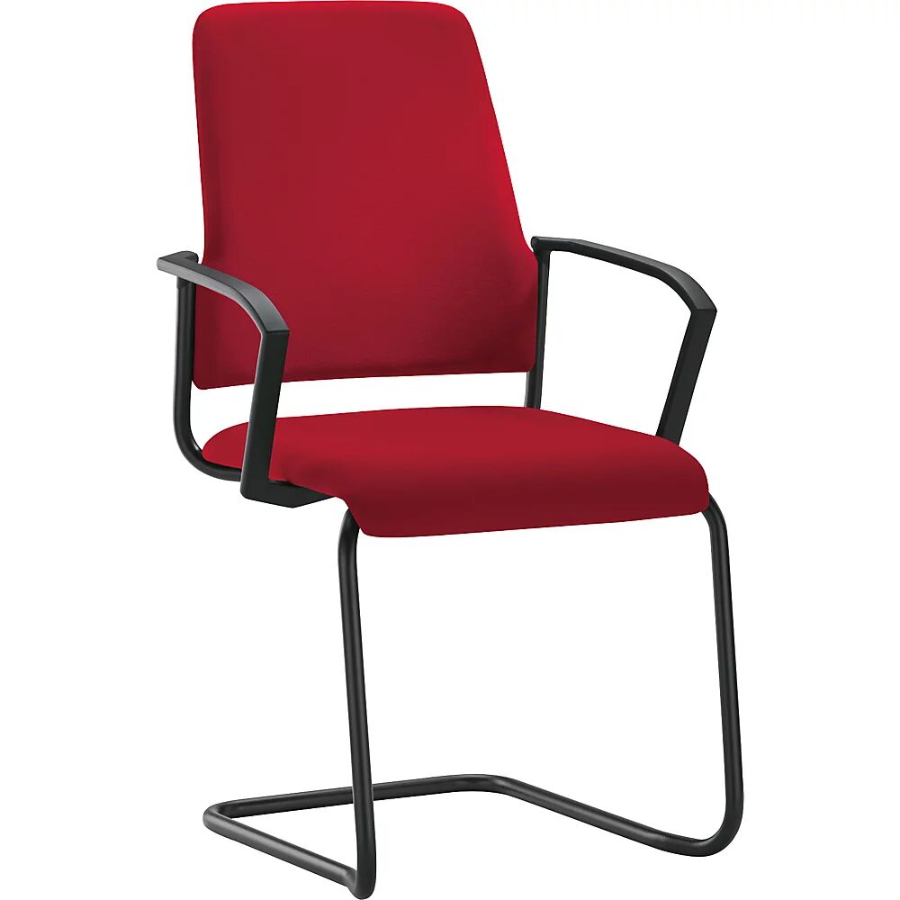 interstuhl Silla para visitas GOAL, oscilante, UE 2 unid., armazón negro, rojo vivo