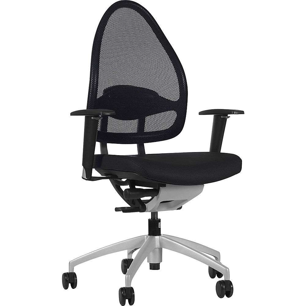 Topstar Silla giratoria de oficina de diseño, respaldo reticulado, respaldo 550 mm, negro