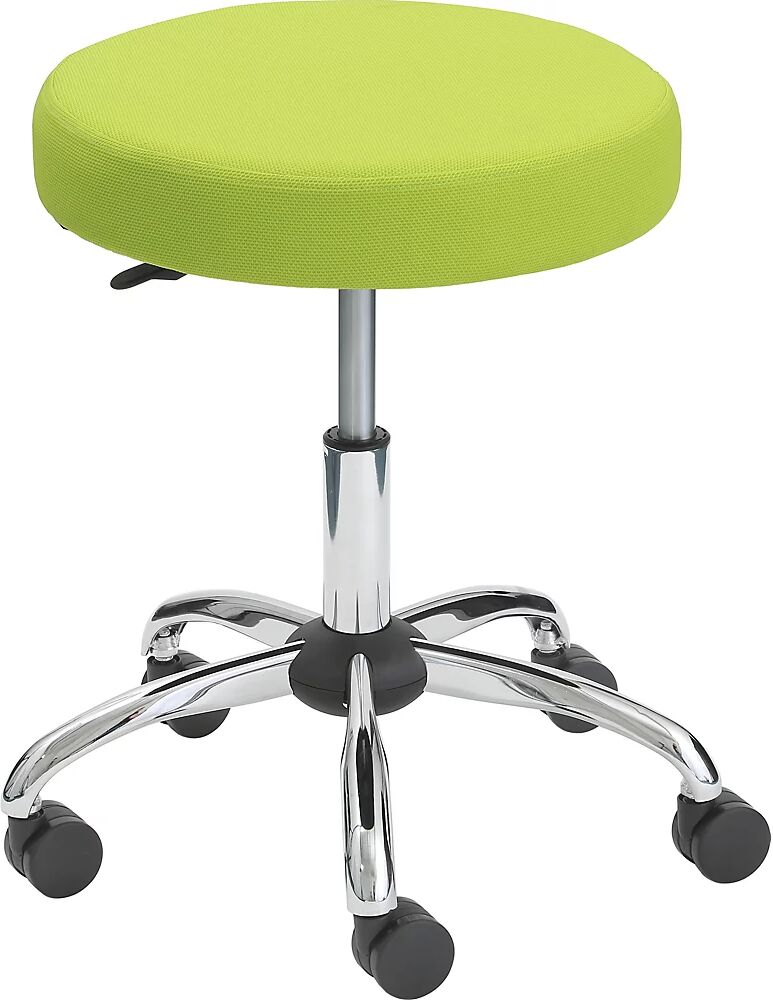 eurokraft basic Taburete LARS, Ø del asiento 460 mm, tapizado verde manzana