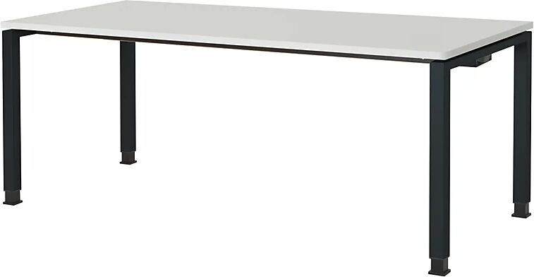 mauser Mesa rectangular, patas de tubo cuadrado, H x A x P 680 - 760 x 1800 x 800 mm, tablero revestido de melamina, tablero gris luminoso, armazón gris antracita