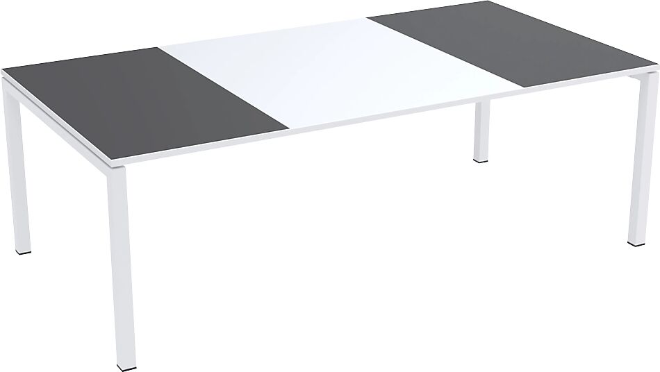 Paperflow Mesa de reuniones easyDesk®, H x A x P 750 x 2200 x 1140 mm, blanco y antracita