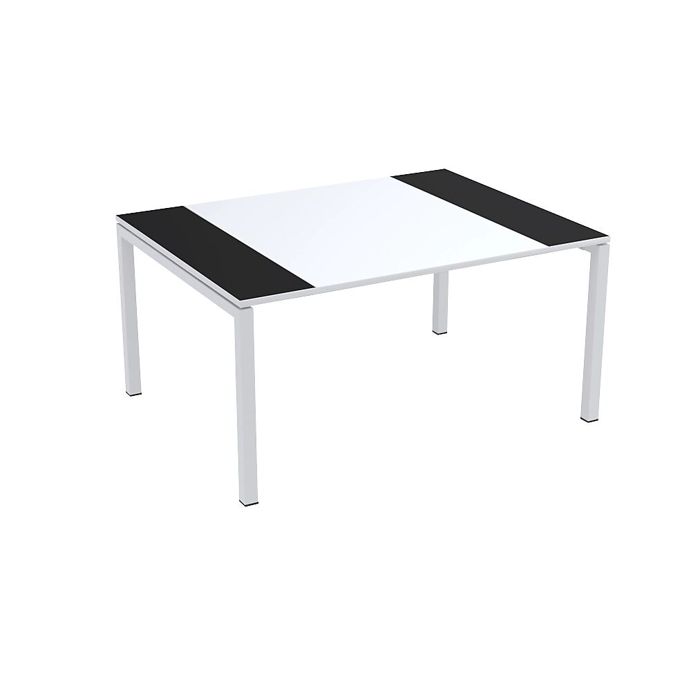 Paperflow Mesa de reuniones easyDesk®, H x A x P 750 x 1500 x 1160 mm, blanco y negro