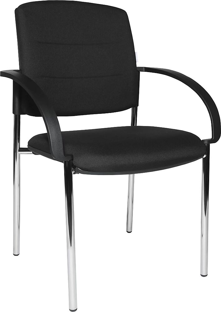 eurokraft pro Sillas para visitas, UE 2 unidades, respaldo acolchado, negro, asiento negro