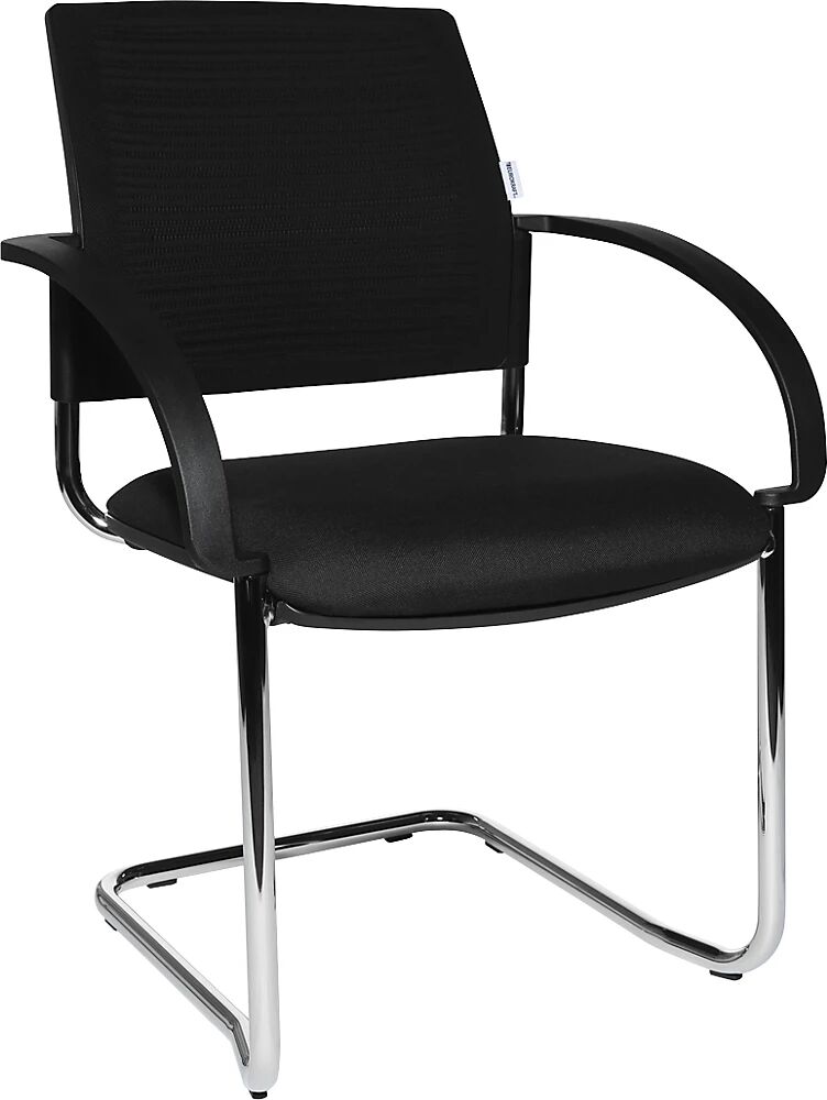 eurokraft pro Sillas oscilantes, UE 2 unidades, respaldo reticulado, negro, asiento negro