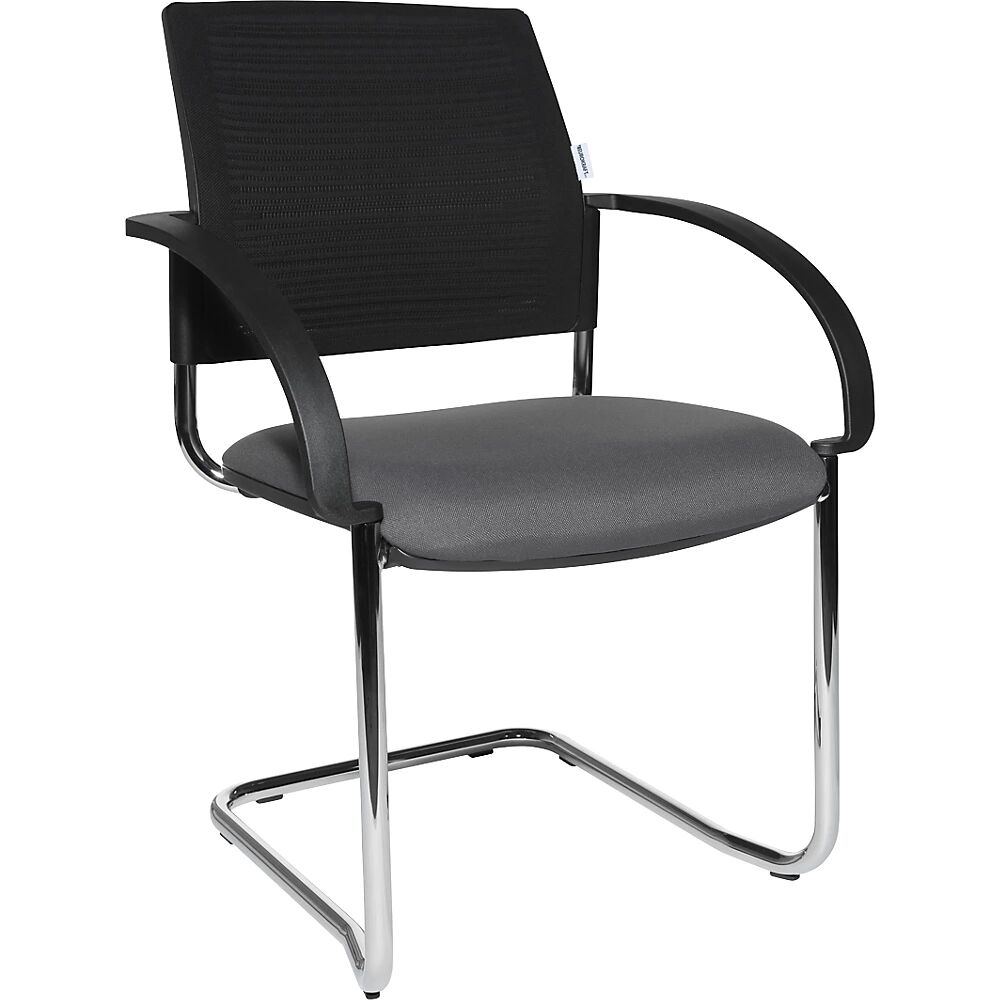 eurokraft pro Sillas oscilantes, UE 2 unidades, respaldo reticulado, negro, asiento antracita