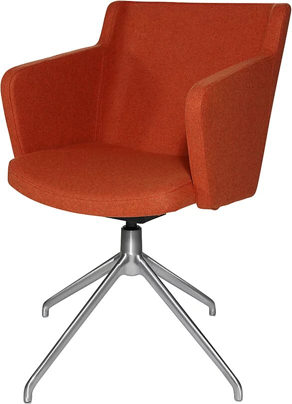 Topstar Sillón para visitas SFH, asiento con articulación 3D y pata en cruz de aluminio, naranja