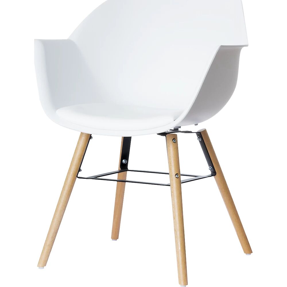 kaiserkraft Silla WISEMAN, con cojines de asiento, UE 2 unidades, blanca