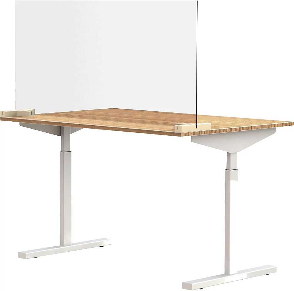 kaiserkraft Luna separadora para mesas y escritorios, incl. 2 pies de acoplamiento en forma de T, H x A 590 x 1200 mm, a partir de 5 unid.