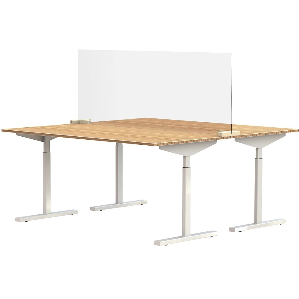 kaiserkraft Luna separadora para mesas y escritorios, incl. 2 pies de acoplamiento en forma de T, H x A 590 x 1600 mm, a partir de 10 unid.