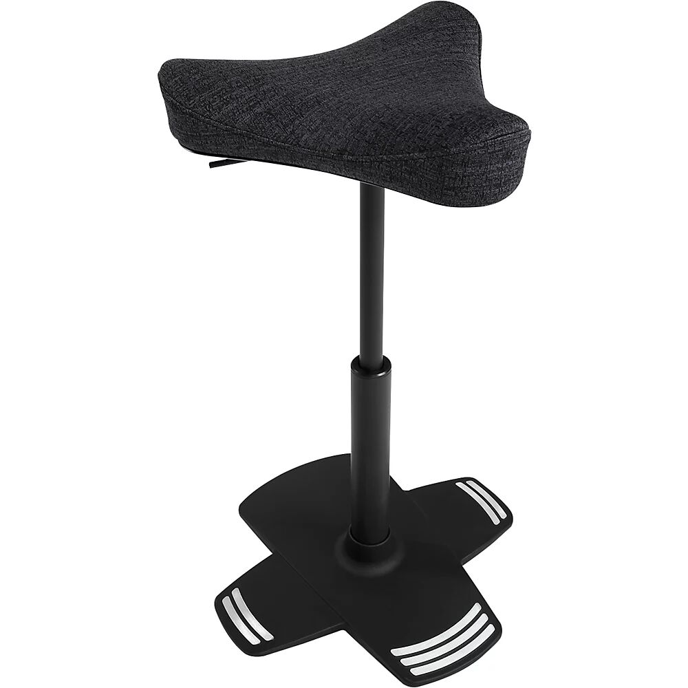Topstar Taburete de apoyo SITNESS FALCON, con asiento ergonómico en forma de sillín, tapizado negro