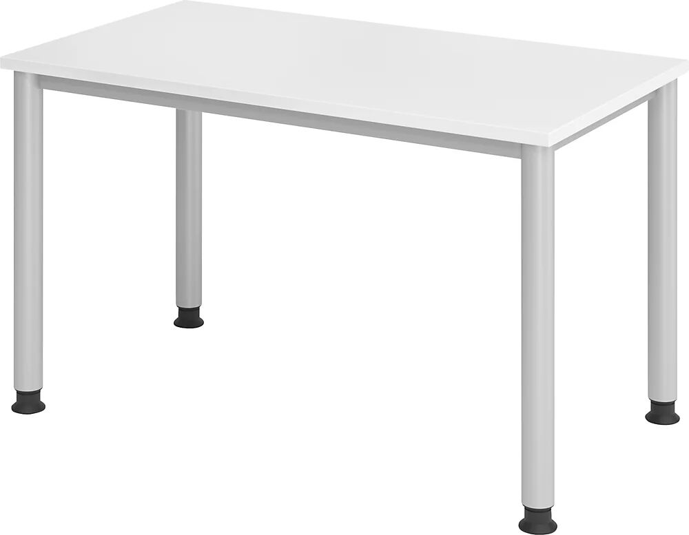 eurokraft pro RENATUS - Escritorio Mini-Office 4, armazón de 4 patas, redondo, anchura 1200 mm, blanco