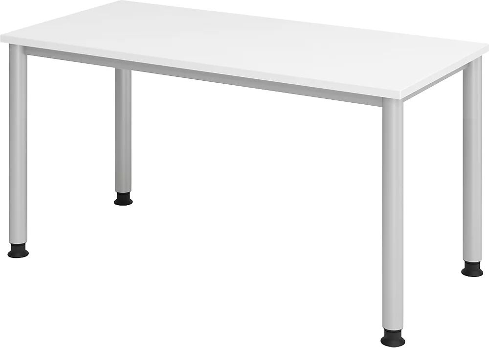 eurokraft pro RENATUS - Escritorio Mini-Office 4, armazón de 4 patas, redondo, anchura 1400 mm, blanco