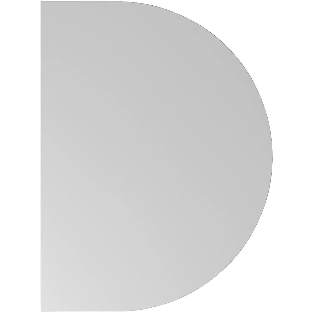 eurokraft pro Tablero para mesa de reuniones, tablero semicircular, anchura 800 mm, gris luminoso