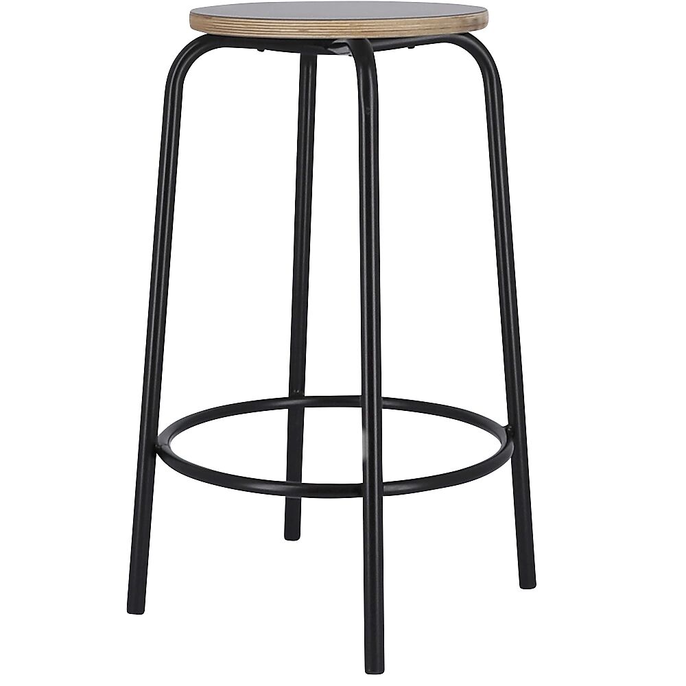 kaiserkraft Taburete de bar PARIS, altura del asiento 650 mm, negro