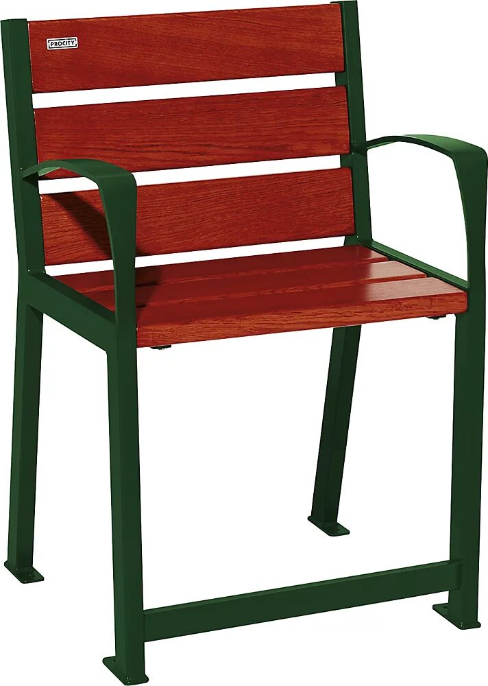 PROCITY Silla SILAOS® de madera, para personas mayores, verde musgo, caoba