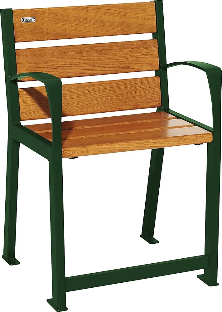 PROCITY Silla SILAOS® de madera, para personas mayores, verde musgo, decoración de roble claro