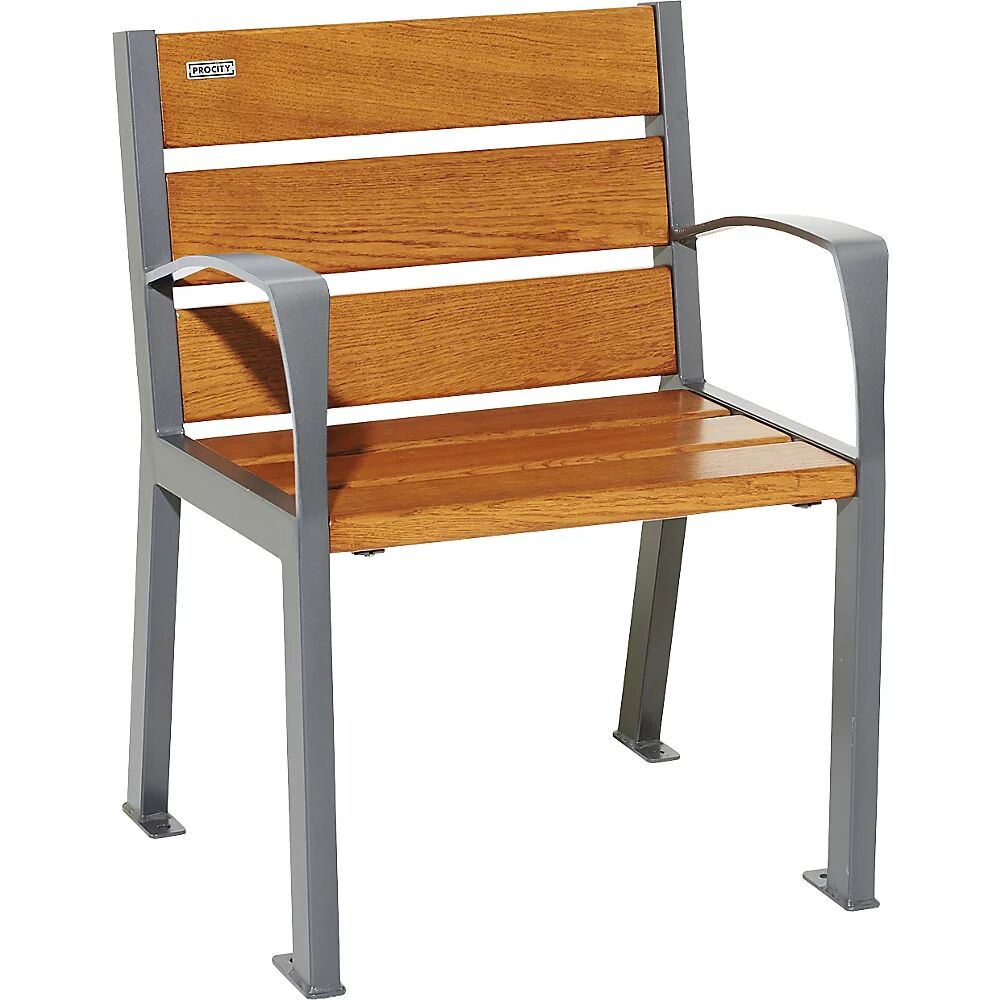 PROCITY Silla de madera SILAOS®, altura del asiento 450 mm, gris antracita, roble