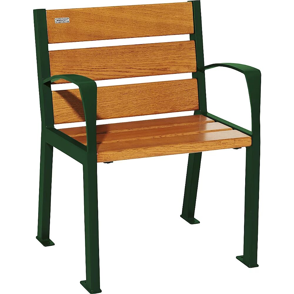 PROCITY Silla de madera SILAOS®, altura del asiento 450 mm, verde musgo, roble