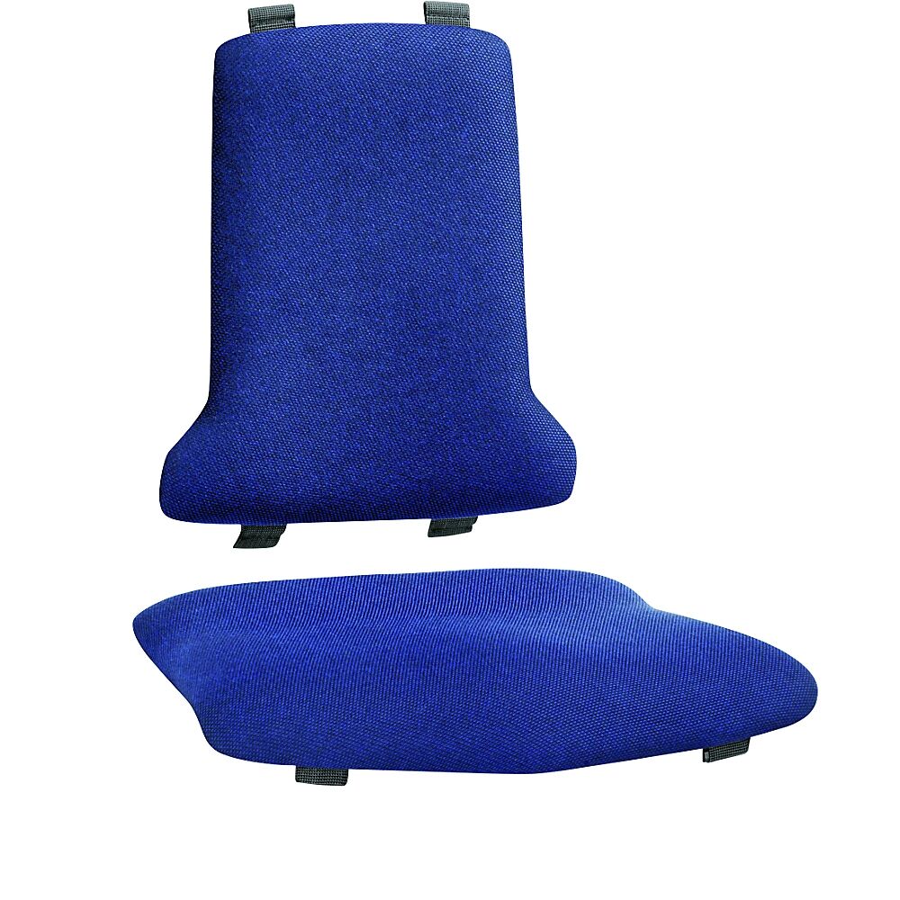 bimos Acolchado, modelo estándar, 1 acolchado para el asiento y 1 para el respaldo, acolchado de tela, azul