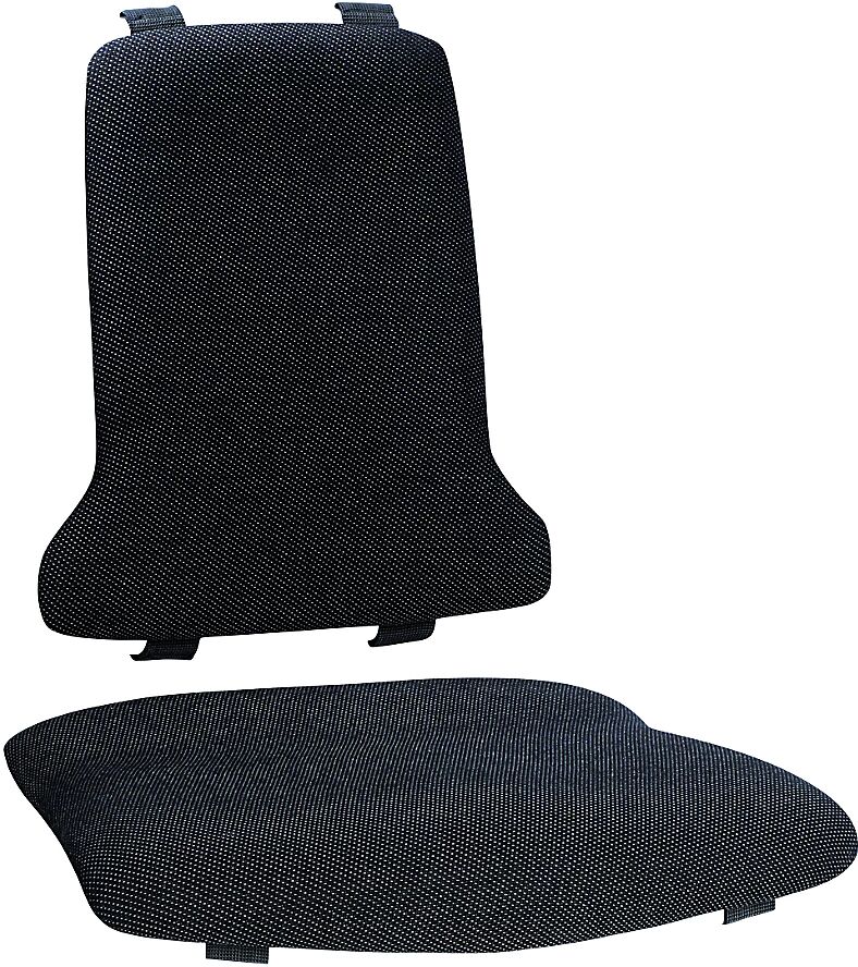 bimos Acolchado, modelo ESD: 1 acolchado para el asiento y 1 para el respaldo, acolchado de tela negro