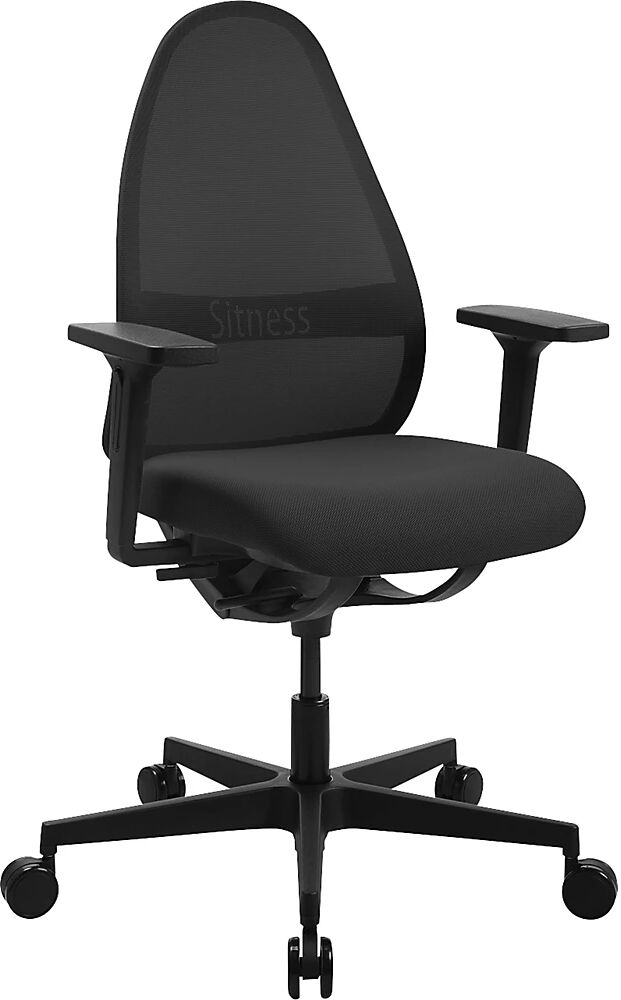 Topstar Silla giratoria de oficina SOFT SITNESS ART, mecanismo sincrónico, con brazos, negro