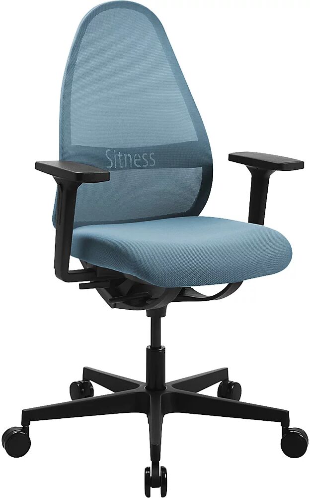 Topstar Silla giratoria de oficina SOFT SITNESS ART, mecanismo sincrónico, con brazos, azul