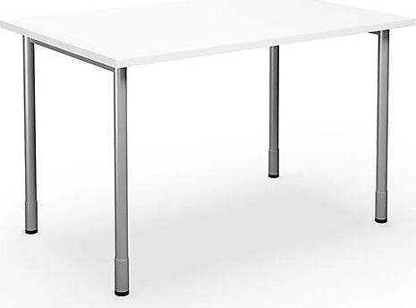 kaiserkraft Mesa multiusos DUO-C, tablero recto, A x P 1200 x 800 mm, blanco, plateado