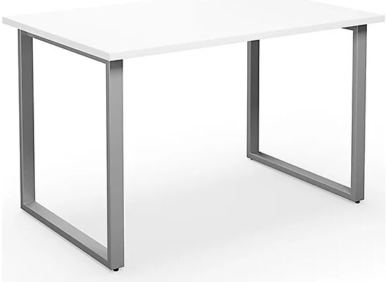 kaiserkraft Mesa multiusos DUO-O, tablero recto, A x P 1200 x 800 mm, blanco, plateado