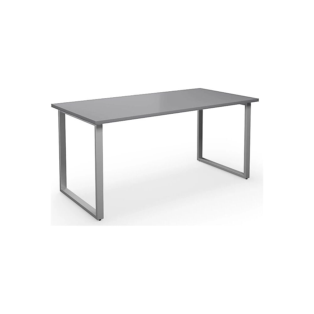 kaiserkraft Mesa multiusos DUO-O, tablero recto, A x P 1600 x 800 mm, gris luminoso, plateado